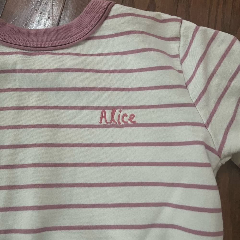 Alice Pink Striped Kids Sweatshirt - Picture 2 of 2